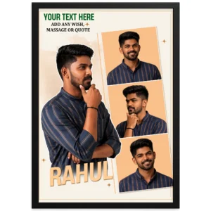 Personalized Photo Frame with Name & Custom Text For Men